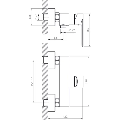 Смеситель для душа RUSH Luson (LU1630-63)