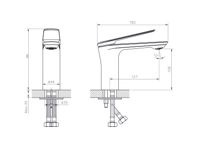 Смеситель для раковины RUSH Bering (BE5535-11)