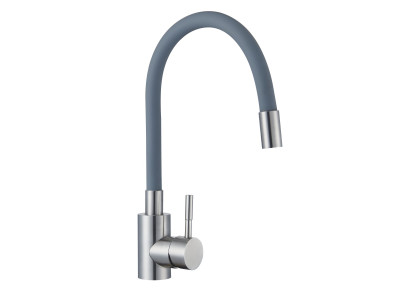 Смеситель для кухонной мойки с гибким изливом RUSH Симпл (Simple) серый (SUS7335-61Grey)