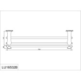 Полотенцедержатель двойной 70 см. RUSH Luson (LU16532B)