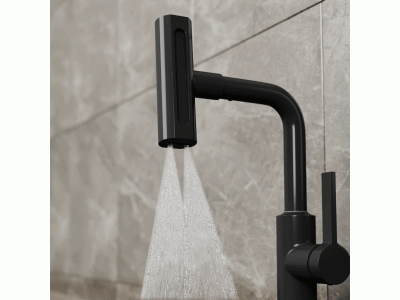 Смеситель для кухни с поворотной лейкой RUSH Tinos (TI3732-17Black)