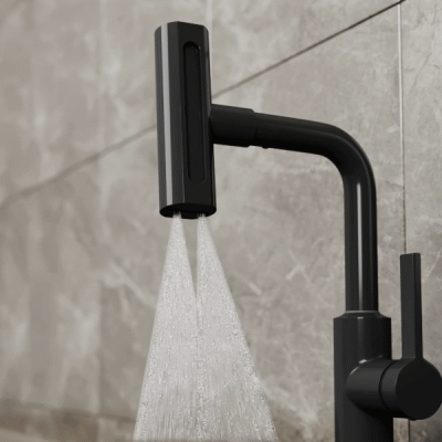 Смеситель для кухни с поворотной лейкой RUSH Tinos (TI3732-17Black)