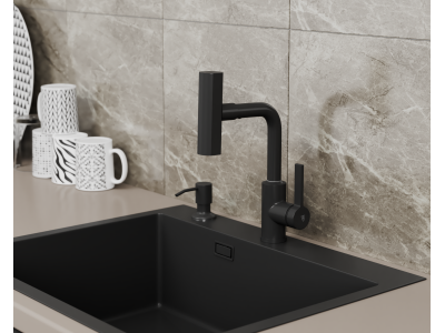 Смеситель для кухни с поворотной лейкой RUSH Tinos (TI3732-17Black)
