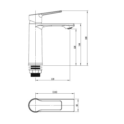 Смеситель для умывальника RUSH EGO (EG5307-11)