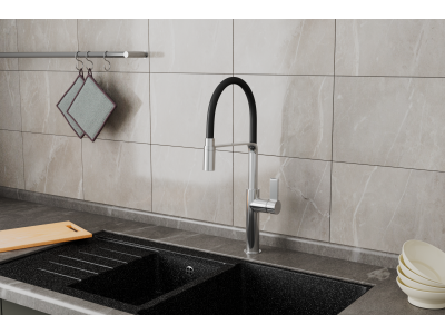 Смеситель для кухонной мойки с гибким изливом RUSH (MS9035-35Black)