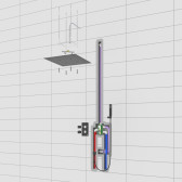 Душевая система встроенная с термостатом Timo Petruma никель (SX-5029/13SM)