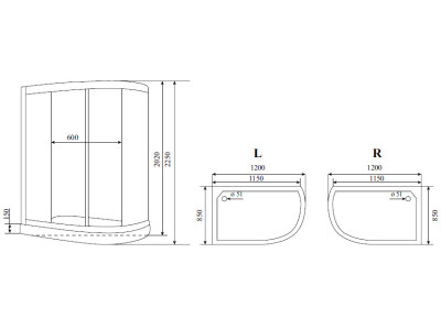 Душевая кабина Timo Standart 120*85*220  (T-5502L)