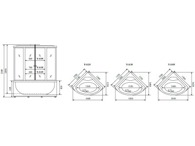 Душевая кабина Timo Standart Silver F 125*125*220  (T-6625SF)