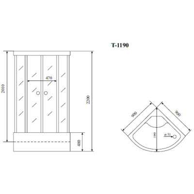 Душевая кабина Timo Standart 90*90*220  (T-5590)