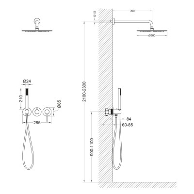 Душевая система встроенная Timo Saona золото шлифованное (SX-2349/20SM)
