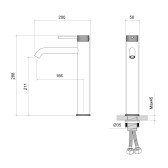 Смеситель для раковины-чаши Timo Saona черное золото (2411/18F)