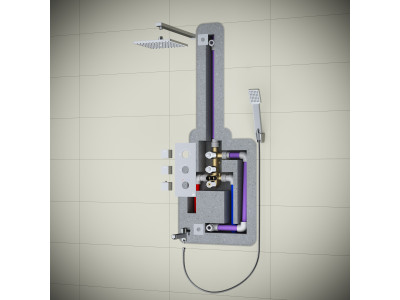 Душевая система встроенная с термостатом Timo Tetra-thermo (SX-0199/17SM) золото матовое