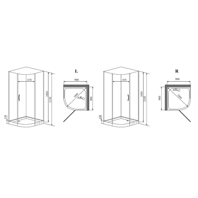 Душевая кабина Timo Premium ARMO 90*90*215  (H-506)