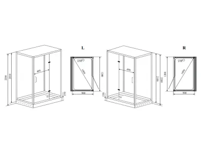Душевая кабина Timo Premium PURO 90*120*220  (H-510L)