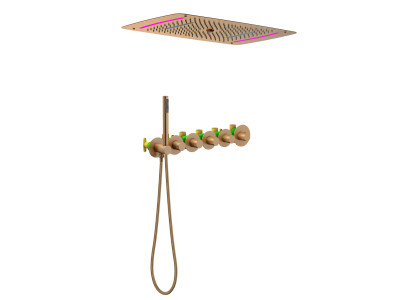 Душевая система встроенная с термостатом Timo Saona розовое золото (SX-2319/19SM)