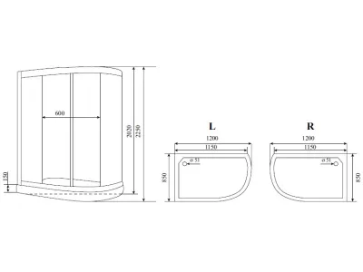 Душевая кабина Timo Standart 120*85*220  (T-1102R)