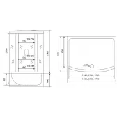Душевая кабина Timo Comfort Fabric Glass 150*88*220  (T-8850F)