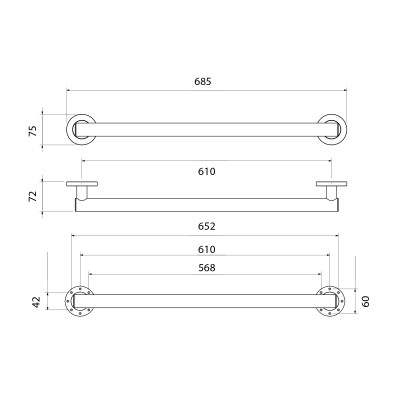 Поручень Timo Saona черный (13265/03)