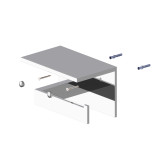 Бумагодержатель с полкой для телефона Timo Petruma никель (15243/13)