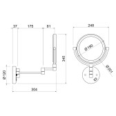 Зеркало с подсветкой Timo Saona золото шлифованное (13376/20)