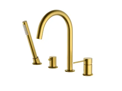 Смеситель для ванны с душем, врезной Timo Saona золото шлифованное (2320/20Y)