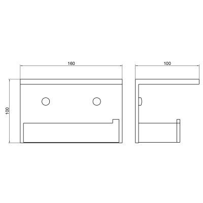 Бумагодержатель с полкой для телефона Timo Petruma никель (15243/13)