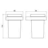 Стакан для зубных щеток Timo Petruma никель (15233/13)