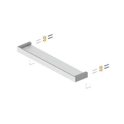 Полка в ванную стеклянная Timo Petruma никель (15272/13)