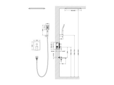 Душевая система TIMO встроенная золото матовое Selene (SX-2039/17SM)