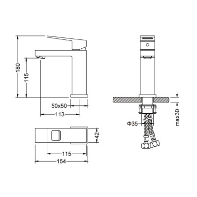 Смеситель для раковины Timo Briana (7161/17F) золото матовое