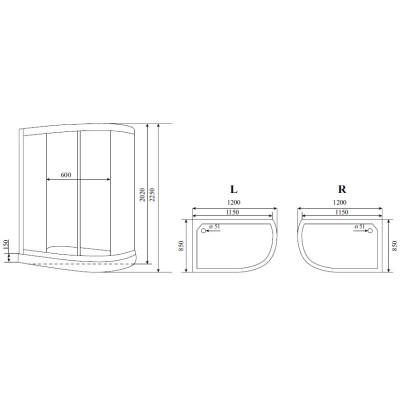 Душевая кабина Timo Standart 120*85*220  (T-1102L)
