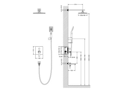 Душевая система встроенная Timo Torne SX-4399/03SM черный