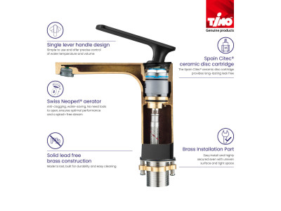 Смеситель для раковины с гигиеническим душем Timo Torne 4360/03G черный