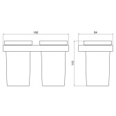 Стакан для зубных щеток двойной Timo Petruma никель (15234/13)