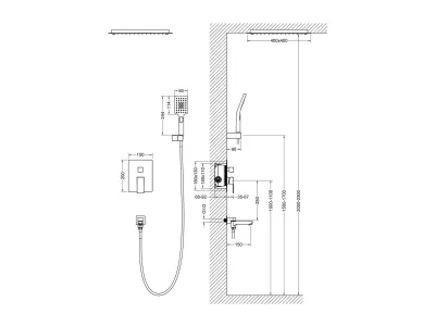 Душевая система встроенная Timo Selene (SX-2039/03SM) черный