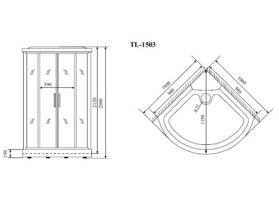 Душевая кабина Timo Lux 102*102*230  (TL-1503)