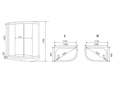 Душевая кабина Timo eco 120*80*215  (TE-0702PR)