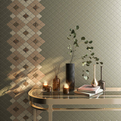 Арабески Марокко коричневый глянцевый 26x30x0,7