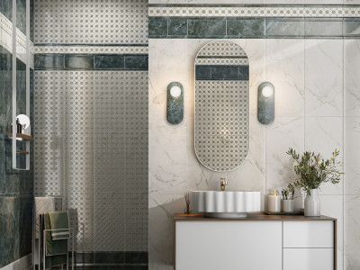 Серенада зелёный глянцевый обрезной 30x12x1,3
