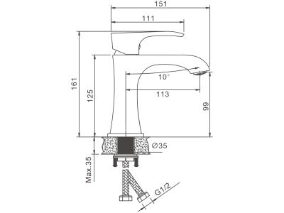 Cмеситель для умывальника BELZ (B10507-5)