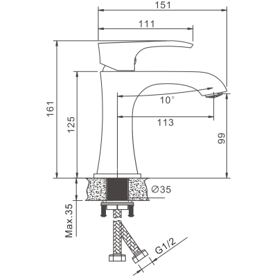 Cмеситель для умывальника BELZ (B10507-7)