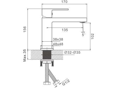 Смеситель для раковины BELZ Белый (B10658-8)