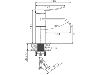 Смеситель для раковины BELZ черный (B10812-7)
