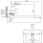 Смеситель для ванны BELZ оружейная сталь (B22713-3)