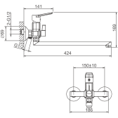 Cмеситель для ванны BELZ (B22715-3)