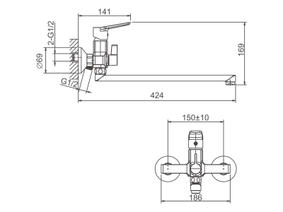 Cмеситель для ванны BELZ (B22715-7)