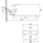 Смеситель для ванны BELZ золотой (B22813-5)