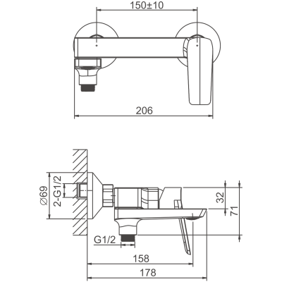 Cмеситель для ванны BELZ (B60715-7)