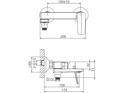 Cмеситель для ванны BELZ (B60715)