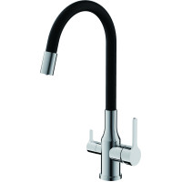 Смеситель для кухни BELZ корпус хром излив черный (B76814)